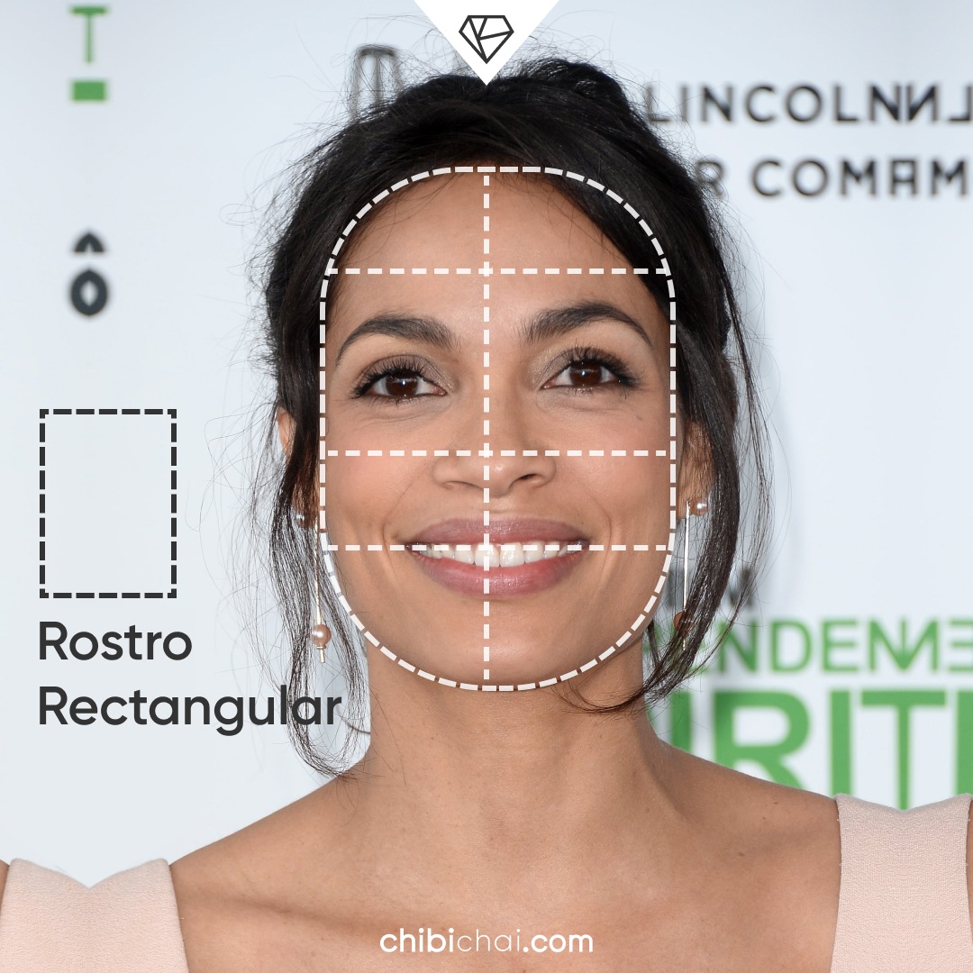 rostro rectangular cara rectangular Rosario Dawson